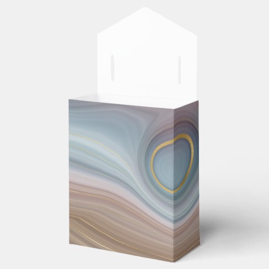 Luxe Strata | Stustblauw Taupe roze Agate Bedankdoosjes (Geopend)