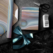 Luxe Strata | Stustblauw Taupe roze Agate Cadeaupapier