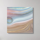 Luxe Strata | Stustblauw Taupe roze Agate Canvas Afdruk (Voorkant)