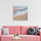 Luxe Strata | Stustblauw Taupe roze Agate Canvas Afdruk (Insitu (Woonkamer))