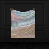 Luxe Strata | Stustblauw Taupe roze Agate Fleece Deken