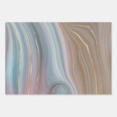 Luxe Strata | Stustblauw Taupe roze Agate Inpakpapier Vel (Voorkant)