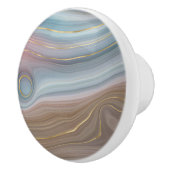 Luxe Strata | Stustblauw Taupe roze Agate Keramische Knop (Rechts)