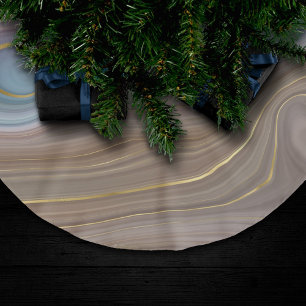 Luxe Strata Stustblauw Taupe roze Agate Kerstboom Rok