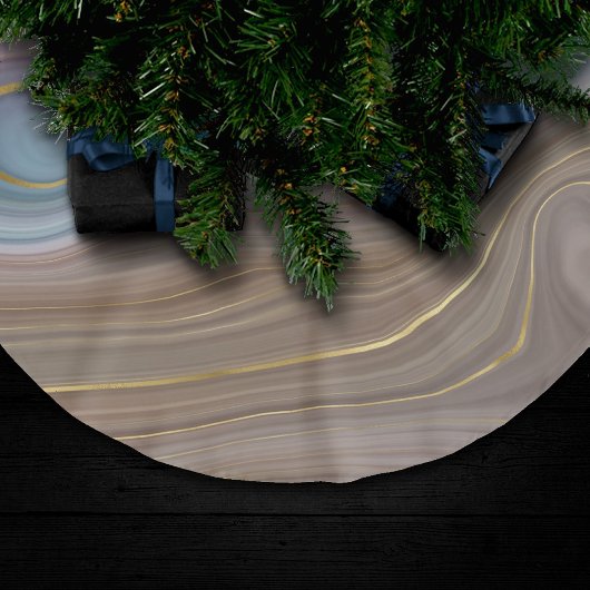 Luxe Strata | Stustblauw Taupe roze Agate Kerstboom Rok