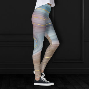 Luxe Strata   Stustblauw Taupe roze Agate Leggings