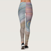 Luxe Strata | Stustblauw Taupe roze Agate Leggings (Achterkant)