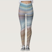 Luxe Strata | Stustblauw Taupe roze Agate Leggings (Voorkant)