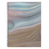 Luxe Strata | Stustblauw Taupe roze Agate Notitieboek (Voorkant)