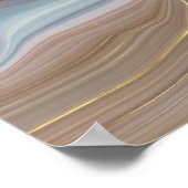 Luxe Strata | Stustblauw Taupe roze Agate Poster (Hoek)