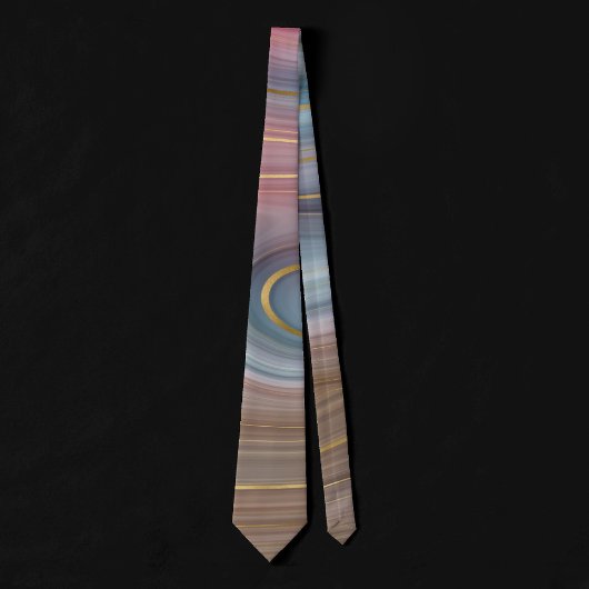 Luxe Strata | Stustblauw Taupe roze Agate Stropdas