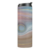 Luxe Strata | Stustblauw Taupe roze Agate Thermosbeker (Gedraaid links)