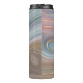 Luxe Strata | Stustblauw Taupe roze Agate Thermosbeker (Achterkant)