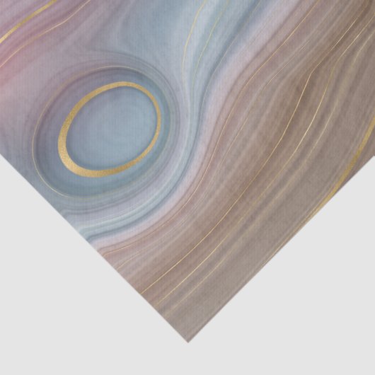 Luxe Strata | Stustblauw Taupe roze Agate Tissuepapier (Detail)