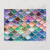 Luxe, summiere multicolor Glitter Mermaid Scales Briefkaart (Voorkant)