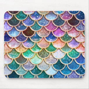 Luxe, summiere multicolor Glitter Mermaid Scales Muismat