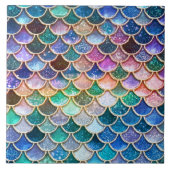 Luxe, summiere multicolor Glitter Mermaid Scales Tegeltje (Voorkant)