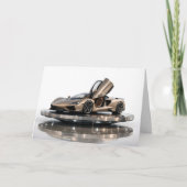 Luxe Supercar – Champagne Goud Hypercar Kaart (Voorkant)