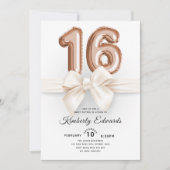 Luxe Sweet 16 Roos gouden ballonnen Kaart (Voorkant)