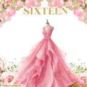 Luxe Sweet Sixteen Achtergrond Blush Rozen Glitter Wandkleed