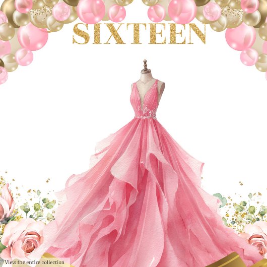 Luxe Sweet Sixteen Achtergrond Blush Rozen Glitter Wandkleed