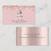 Luxe Sweets Cupcake Macaroon Roos Gold Drivers Visitekaartje (Voorkant / Achterkant)