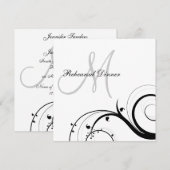 Luxe Swirl Monogram repetitie Dinner Invitations Kaart (Voorkant / Achterkant)