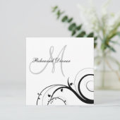 Luxe Swirl Monogram repetitie Dinner Invitations Kaart (Staand voorkant)