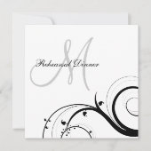 Luxe Swirl Monogram repetitie Dinner Invitations Kaart (Voorkant)