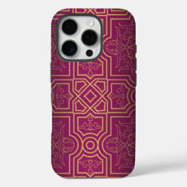 Luxe symmetrisch ontwerp met bloemenmotieven. iPhone 16 pro hoesje
