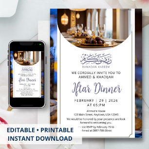 Luxe tafelsetting Ramadan Iftar uitnodiging