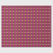 Luxe Tahitiaanse tropische fuchsia & gouden boho Cadeaupapier (Vlak)