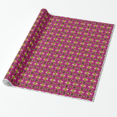 Luxe Tahitiaanse tropische fuchsia & gouden boho Cadeaupapier (Uitgerold)