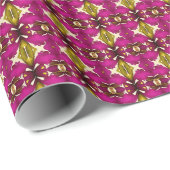 Luxe Tahitiaanse tropische fuchsia & gouden boho Cadeaupapier (Rol Hoek)