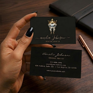 luxe tandartspraktijk gouden kroon tand logo tanda visitekaartje