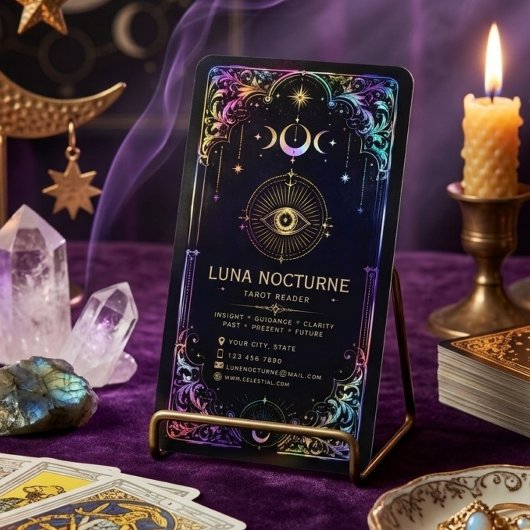 Luxe Tarot Lezer Zakkaart met QR Code Visitekaartje