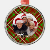 Luxe Tartan Foto Kerst Ornament (Voorkant)