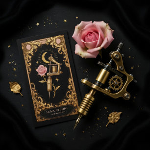Luxe Tattoo Artiest Black & Gold Visitekaartje