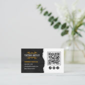 Luxe Tattoo Artist Gold Black Connect met ons Visitekaartje (Staand voorkant)