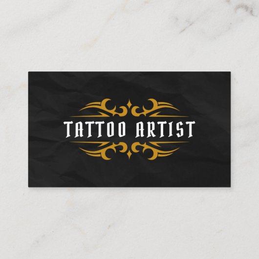 Luxe Tattoo Artist Gold Black Connect met ons Visitekaartje (Achterkant)