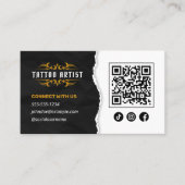Luxe Tattoo Artist Gold Black Connect met ons Visitekaartje (Voorkant)