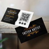 Luxe Tattoo Artist Gold Black Connect met ons Visitekaartje