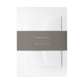 Luxe Taupe Bruiloft Uitnodigingen Wikkel (Voorkant Voorbeeld)