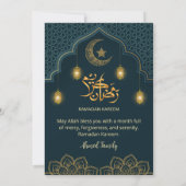 Luxe Teal en Goud Mandala Iftar Uitnodiging (Achterkant)