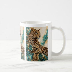 Luxe Teal en Gouden Luipaard Mok