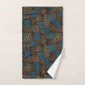 Luxe Teal Glitter Afrikaanse Dierenprint Handdoeke Bad Handdoek (Handdoek)