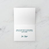 Luxe Teal Glitter Turquoise Ombre Bedankkaart (Binnen)