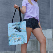 Luxe Teal Goud Marmer Wimper Extentie Make-up Tote Bag