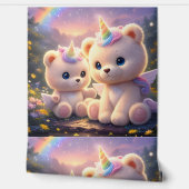 Luxe teddy eenhoorn kinderkamer decor behang (Afrollen)