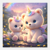 Luxe teddy eenhoorn kinderkamer decor behang (Voorkant)